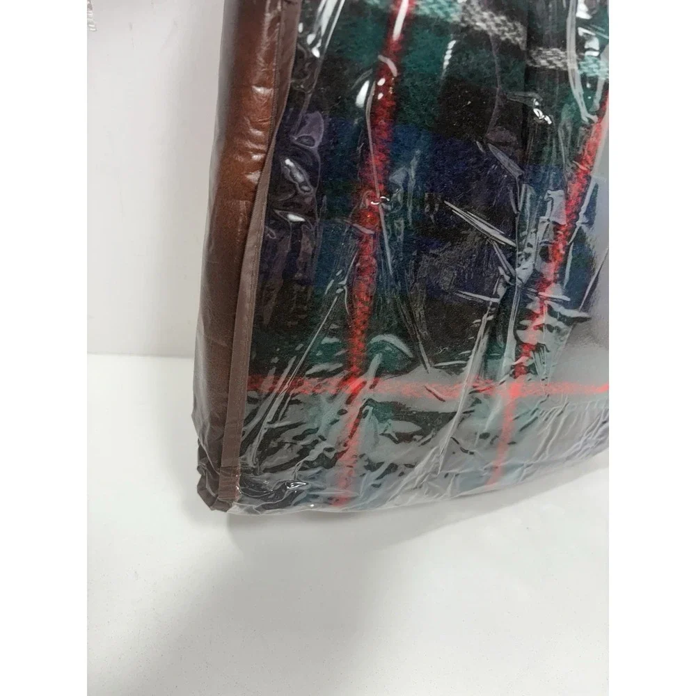 The Great Cover Up Fringe Throw Blanket JCPenney Plaid USA 50x60 Blue‎ Green Red